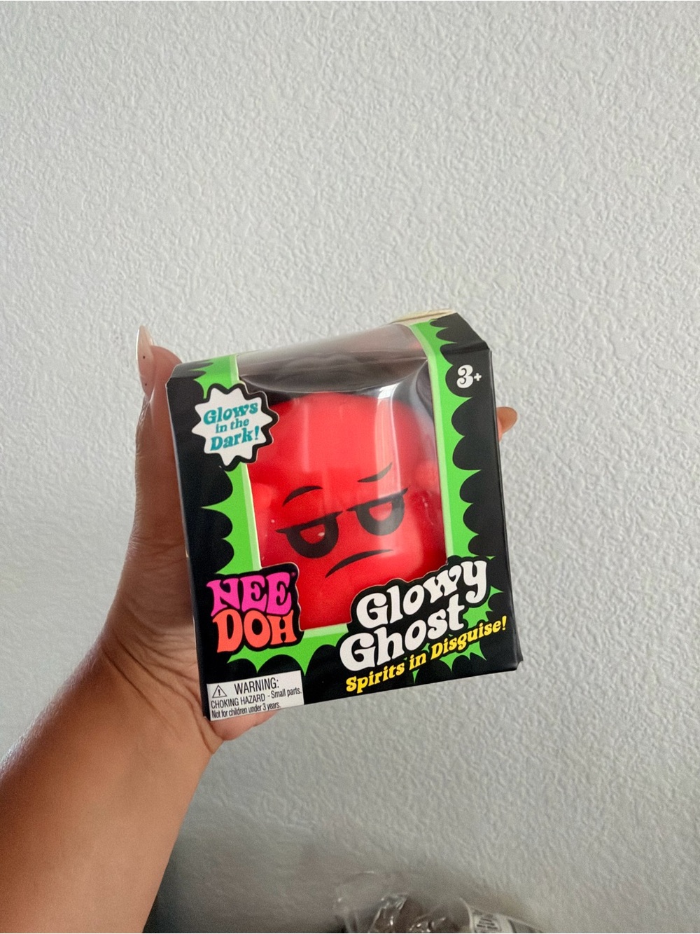 Authentic Needoh Glowy Ghost Kids Toy - Orange Squishy